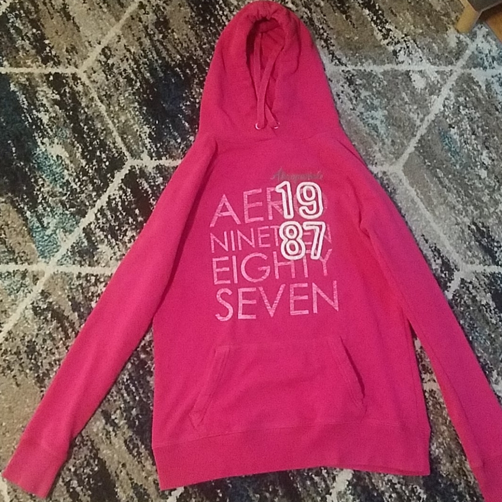 A pink hoodie